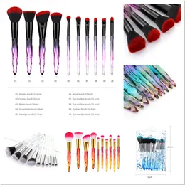 BEAUTY Makeup Brushes 10pcs/set Diamond Handle Cosmetics Powder Eyeshadow Foundation Brush Tools with Quicksand Bag High Quality