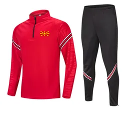 Le plus récent costume de sport de loisirs pour hommes de la République de Macédoine du Nord, sweat-shirt à manches longues et demi-fermeture éclair, costume d'entraînement de loisirs pour sports de plein air, taille M-4XL