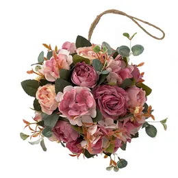 Dekoracyjne kwiaty wieńce realistyczne wyglądające sztuczny kwiat plastikowy fack kulowy symulacja piwonia hortensja na wesele wystrój domu