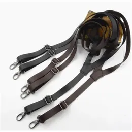 15cm Plus size super quality Genuine Leather Elastic Adult Suspenders Adjustable Bretelles with clasp hook Unisexe