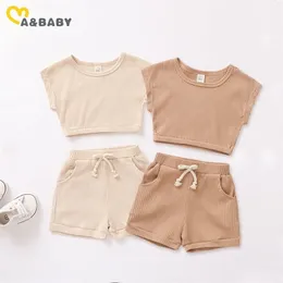 6m-3y verão criança criança nascida meninas meninas conjunto de malha colete tops shorts roupas roupas trajes 210515