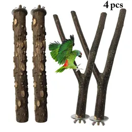 Diğer Kuş Malzemeleri 4 PCS/SET PET PARROT Ayakta Çubuk Ahşap Pole Cockatiel Muhabbet Pullu Tüneller Isırık Pençe Öğütme Oyuncak Kafes Aksesuarları