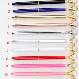 Gel Pens 1000pcs Creative Crystal Glass Kawaii Ballpoint Pen Big Gem Ball With Large Diamond 24 Colors Fashion School Office Supplies