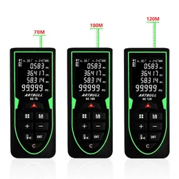 Infraröd Rangefinder Handheld 50m 70m 100m Laser Avståndsmätare Metro Trena Laser Tape Measure Ruler Roulette Tool 210719