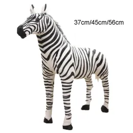 Mjukt fylld plysch djurkudde realistisk zebra för barnens födelsedagspresent 210728
