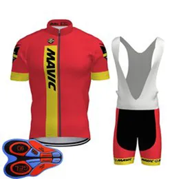 MAVIC Team Bike Cycling Pantaloncini con bretelle in jersey a manica corta Set Summer Quick Dry Mens MTB Bicicletta Uniforme Road Racing Kit Outdoor Sportwear S21042935