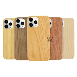 Eco-Friendly Natural Wood Bamboo Phone Cases Light Weight TPU Full Body Protective Back Cover For iPhone 6 7 11 12 13 14 Pro