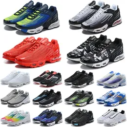 MENS TN 3 PLUS TUNED III RUNNING SKOR TN3 VAST PACHACHUTE Crater Deep Royal Trainers Noir Triple Black Wolf Grey White Aquamarine Blue Nebula Hyper Violet Sneakers