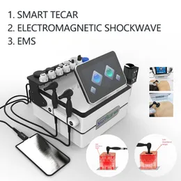 Przenośny 3 w 1 Smart Tecar CET RET EMS Maszyna do terapii fali uderzeniowej do pomocy bólowej ED Traktowanie tkanki tłuszczowej