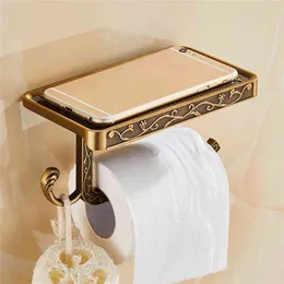 Antiker geschnitzter Halter für Ihr Mobiltelefon, Badezimmer-Handtuchhalter, Toilettenpapierhalter, Taschentuchboxen 210720