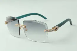 Designers XL Diamonds Solglasögon 3524022, skärning av lins naturliga kricka träglasögon, storlek: 58-18-135mm