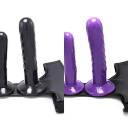 NXY Dildos Strap Podwójny Dildo Dla Pary Zabawki Na Harnas Lesbijki Zabawki Ultra Elastyczny Belt Broek Women Shop 1201