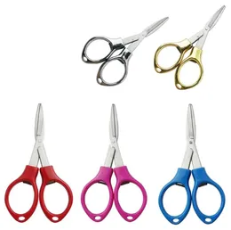 2 Forbici Pieghevoli In Acciaio Inox – Mini A Forma Di Occhiale – Con Portachiavi – Per Viaggio, Cucito, Pesca