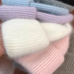 M332 Nowa Jesienna Zimowa Kobiety Dzianiny Kapelusz Ciepły Beanie Czapki Angora Królik Kapelusze Hair Hair