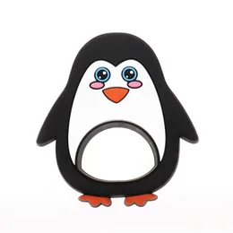 2021 Silikon Pinguin Beißring Cartoon Tier Baby Beißring Food Grade Silikon Baby Zahnen Spielzeug DIY Pflege Halskette Geschenk Zubehör