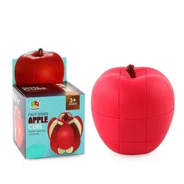 Frukter Strange -Shape Magic Cube Apple Form High Speed ​​Cube Professional Early Learning Education Puzzle Toys Game Gifts for Kids - Red