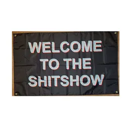 Witamy w shitshow flaga żywy kolor UV Fade Oporant Podwójny szyte Dekoracja Banner 90x150cm Digital Print Hurt