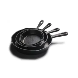 14cm/16cm/20cm/26cm Cast Iron Pan Preseasoned Cast Iron Skillet 4 Pieces Cookware Set 210319