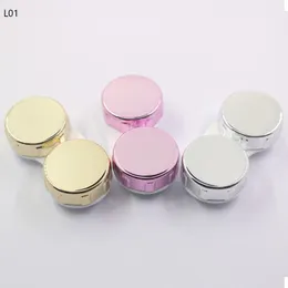 Makeup Colored Plastic Boxes Same as before Ochre Color Contact Cases wholesale