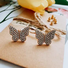 Goth Kristall Schmetterling Stud Ohrringe Für Frauen Koreanische Strass Piercing Delicate Mode Schmuck 2021 Trend