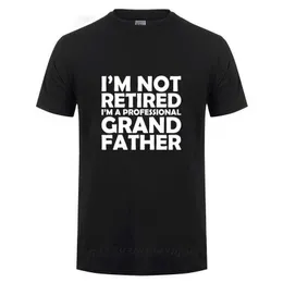 Jag är inte pensionerad en professionell farfar bomullst-shirt T-shirt Fader dag present Rolig födelsedagspresent till farfar 210629