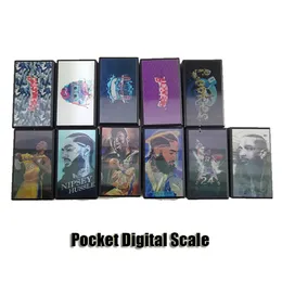 Pocket digitale schaal met 2 batterij 700G * 0.1G 3D Gedrukt Patroon Professionele Mini Size Nauwkeurige Electronic LCD Hoge Precisie Sieraden Schalen