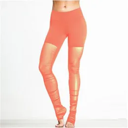 Wysoka talia fitness siłownia legginsy stroje jogi kobiety bez szwu energooszczędne rajstopy trening działający ActiveWear spodnie Hollow Sport Trainning Wear 04