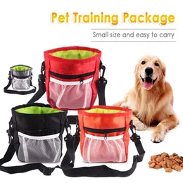 1 st bärbar Oxford Tyg Pet Training Package Snack Bag Foldbar hund kattbärare slitstyrka midja bilstolskydd