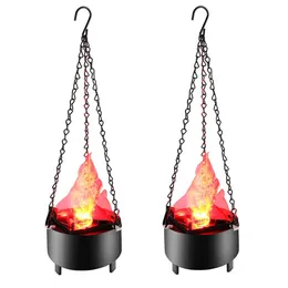 LED Hanging Electric Simulation Flame Lamp Halloween Decoration Bonfire Brazier Lamp 3D Dynamic Christmas Projector Lights 211015