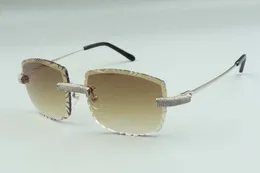 2021 high-end designers sunglasses 3524023, cutting lens micro-paved diamonds metal wires sticks glasses, size: 58-18-135mm