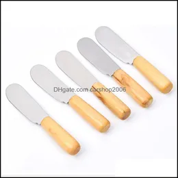 Cake Tools Bakeware Kitchen, Dining Bar Home & Garden 10Cm Stainless Steel Spata Butter Cream Scraper With Wooden Handle Cheese Knife Kitche