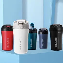 NEW400ml Insulated Coffee Mug with Leakproof Lid and Straw Vacuum Stainless Steel Double Walled Reusable Tumbler Water Bottle LLB12838
