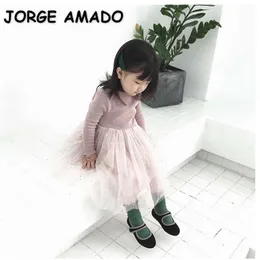 Wholesale Korean Style Spring Girls Dresses Long Sleeves Starry Sky Princess Girl Clothes E3025 210610