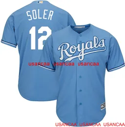 Custom Customing Jorge Soler azzurro azzurro maglia da ritorno a base di ritorno a maglia da ritorno da donna Baseball Youth Baseball XS-5XL 6XL