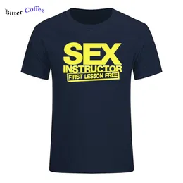 Instruktor Sex Funny Creative Męskie Mężczyźni T Shirt Nowość Krótki Rękaw O Neck Cotton Casual T-shirt Top Tee Plus Size 210726