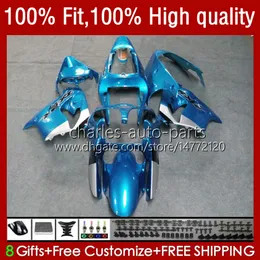 Injection mold Body For KAWASAKI NINJA ZX 9R 900 CC ZX9 9 R ZX9R 00 01 02 03 Bodywork 25No.49 ZX900 ZX-9R 2000 2001 2002 2003 ZX-900 900CC 98-03 OEM Fairing Kit glossy cyan