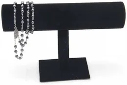 Caixas de armazenamento Caixas de veludo preto Pulseira Corrente Relógio T-Shape Bar Rack de jóias Rígido Display Suporte Suporte Organizador