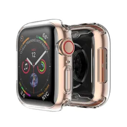 Чехол для защитника для Apple Watch 7 6 5 4 41/45 мм 40 мм 44 мм 360 Прозрачный TPU полный чехол Iwatch 5 4 3 38 мм 42 мм прозрачная крышка