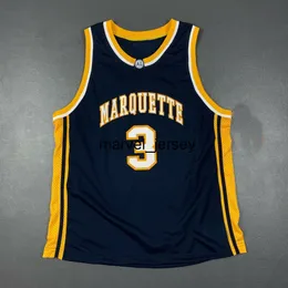 100% zszyty Dwyane Wade Retro Marquette Golden Jersey Męskie Kobiety Młodzież Modne Drersey XS-5XL 6XL