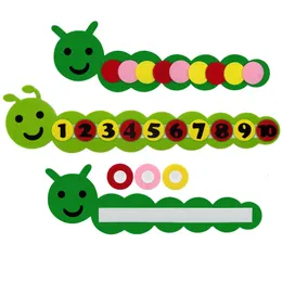 Número engraçado Caterpillar Kids Arts and Crafts Toy para Crianças Kindergarten Auxílio de Ensino Manual DIY Weave Brinquedos Educativos