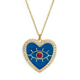 S2545 Mode-sieraden Boze Oog Hanger Ketting Liefde Hart Blauwe Ogen Ketting Choker Kettingen