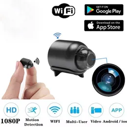 Беспроводная мини -камера 1080p HD Home Wi -Fi Supilance Webcam Night Vision Удаленный мониторинг 160 Видеакамеры с широкоугольным монитором