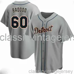 Camisa de beisebol Akil Baddoo #60 cinza XS-6XL costurada masculina feminina camisa de beisebol juvenil