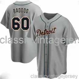 Akil Baddoo # 60 Maglia da baseball grigia XS-6XL Maglia da baseball giovanile cucita da uomo e donna