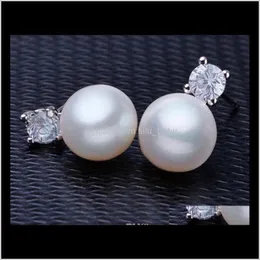 8-9mm Natural South Sea White Pearl Earrings ED150817Z ZGUBP Stud 75bgw