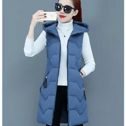 Kamizelka bawełniana Kobiety Czarny Średniej długości Koreański Moda Casual Winter Jacket Streetwear Slim S H471 211120
