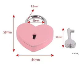 NewValentine's Day Party Gifts 7 Färger Hjärtformad Concentric Lock Metal MulitColor Key Hänglås Gym Toolkit Paket Dörrlås ZZF131