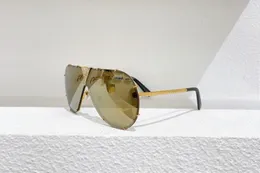 نظارة شمسية طيار للرجال للرجال إطار معدن ذهبي مرآة ذهبية