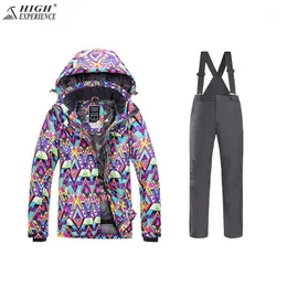 Chaquetas de esquí Chaqueta de invierno de alta experiencia Traje de esquí para niñas Abrigo cálido para acampar al aire libre y conjuntos de snowboard Impermeable -30 grados