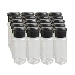 Lagringsflaskor burkar 20st / set 100 ml krydda salt peppar shakers svart krydda burk kan flaska grillkondent kök gadget verktyg